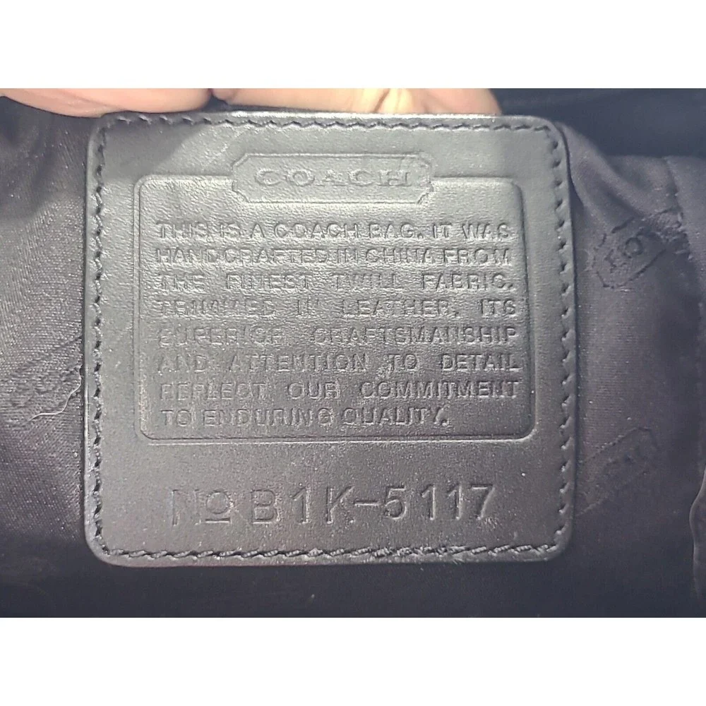 Coach New York‎ Mercer 5117 Black Twill & Leather Trim Padded Laptop Bag Tote